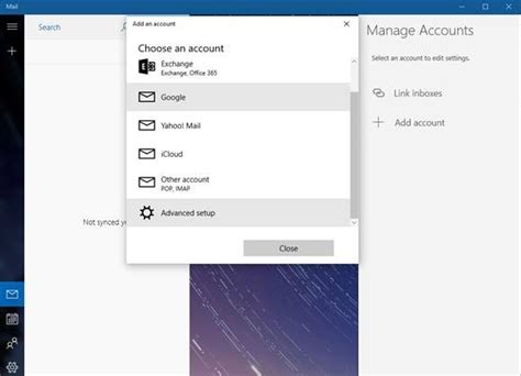 Mailbox Setup Windows 10 Mail