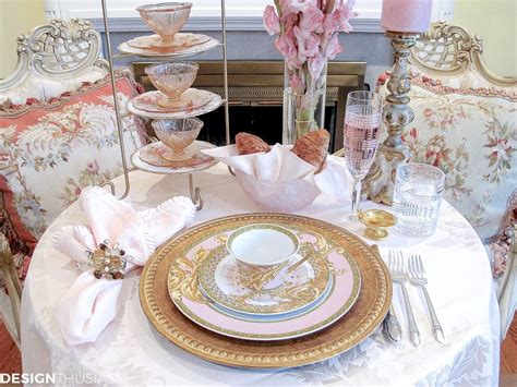 Tea Party Table Setting Pink And Gold Versace Plates Tea Party Table