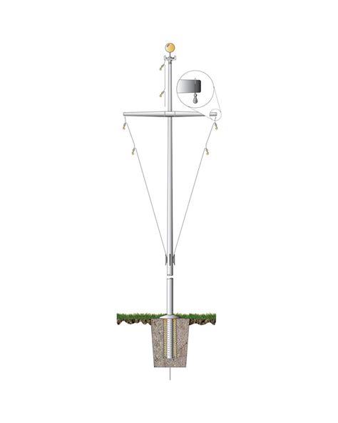 To make a flag, start with a piece of nylon or cotton fabric in the base color you want. White Fiberglass Nautical Single Masted Flagpole with Yardarm