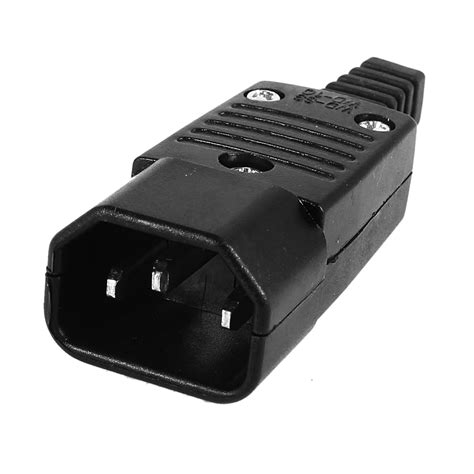 Black Iec 320 C14 Male Plug Ac Power Inlet Socket Connector 250v 10a Ps