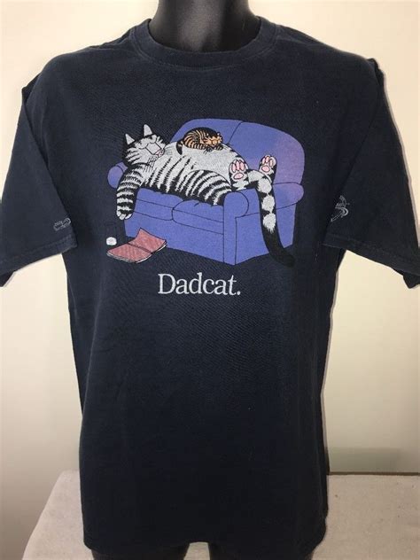 Mens Crazy Shirts Kliban Cat Dad Cat T Shirt Blue Large L Cat Tshirt
