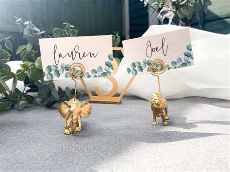Gold Animal Place Card Holders Gold Wedding Name Card Etsy