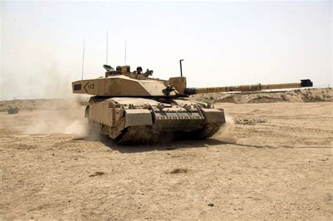 British Challenger 2 Main Battle Tank Patrolling Outside Basra In Iraq