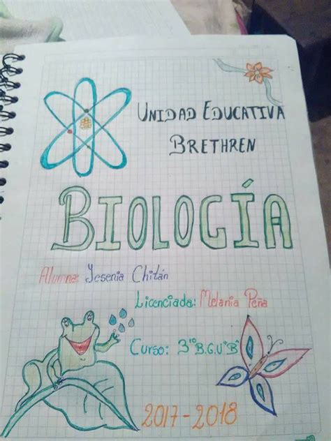 Carátula De Biología Para Colegio Portadas De Biologia Caratula De