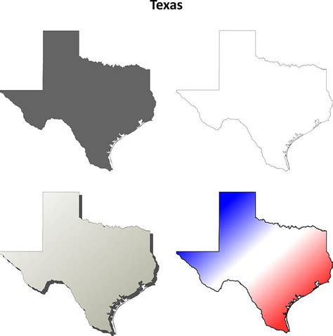 Texas Outline Map Set Vector Eps Ai Uidownload
