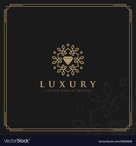 Jewelry Jewellery Logo Luxury Diamond Gold Icon Vector Image
