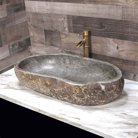 River Stone Vessel Sink Extra Large Bathroom Fixtures Decora Loft
