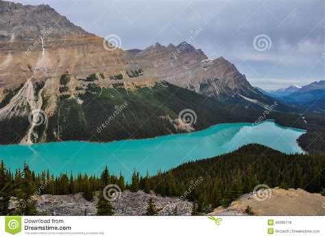 One Of The Many Turquoise Lakes Of Canada Stock Photo Image Of