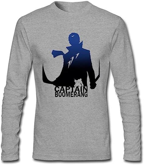 Minnri Mens Captain Boomerang Logo Long Sleeve T Shirt