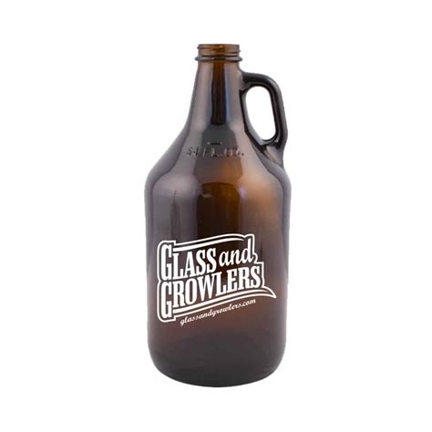 64 Oz Amber Growler With Handle For Sale