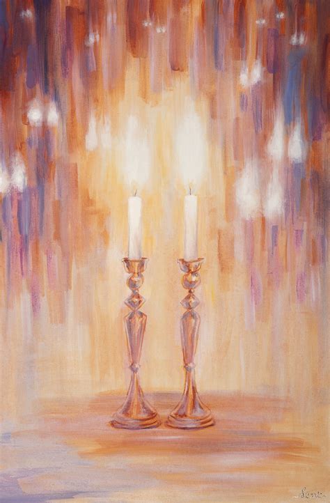 Shabbat Candlesticks Painting Shabbos Candle Lighting Etsy Uk