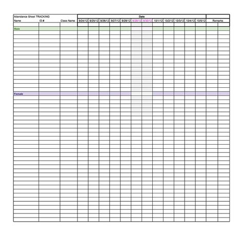 Sample Attendance Sheet For Students Sheet
