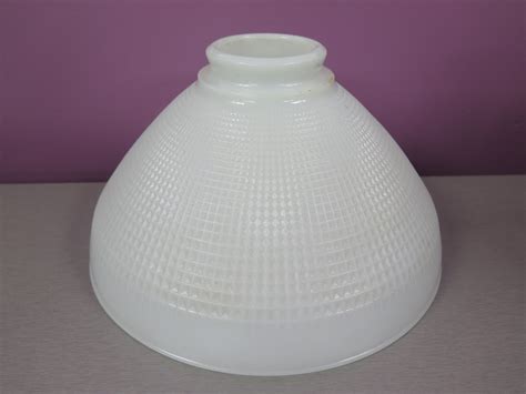 Vintage Waffle Milk Glass Floor Lamp Shade Torchiere Diffuser