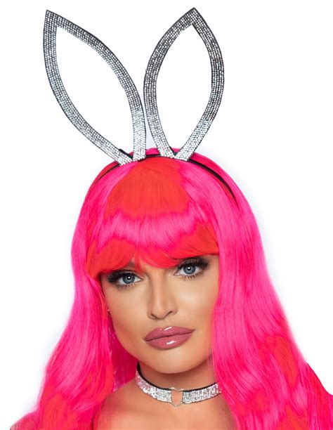 2pc Faux Rhinestone Bunny Ears Headband