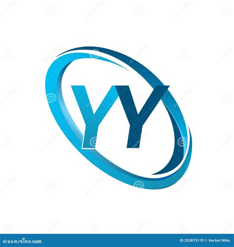 Letter Yy Logotype Design For Company Name Colored Blue Swoosh Vector