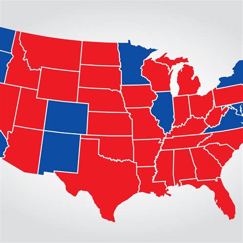 Political Map Of Red And Blue States 2018