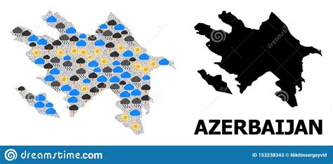 Weather Collage Map Of Azerbaijan Stock Illustration Illustration Of
