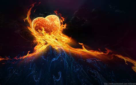 Fire Burning Heart Of Passion Hd Wallpapers