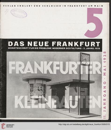 Das Neue Frankfurt Internationale Monatsschrift Für Die Probleme