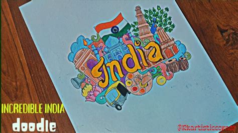 Easy Republic Day Drawing Representing India Doodle YouTube