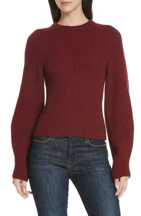 Theory Sculpted Sleeve Shaker Stitch Merino Wool Sweater Nordstrom