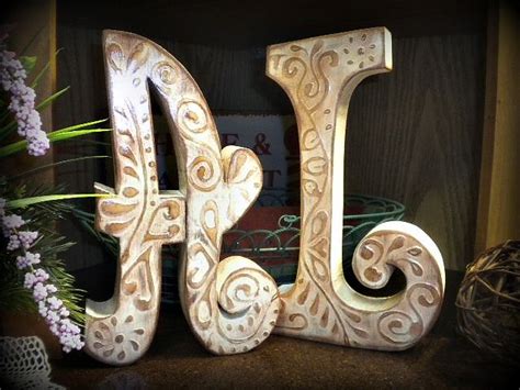 Standing 10 Tall Wood Letters Painted In Crème With Gorgeous Raised
