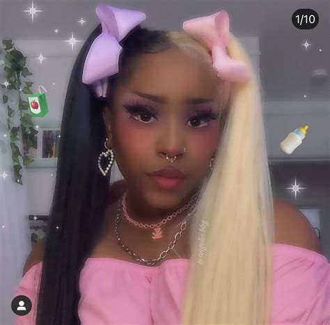 Kawaii Makeup Inspo In 2021 Kawaii Black Girl Aesthetic Hair Kawaii