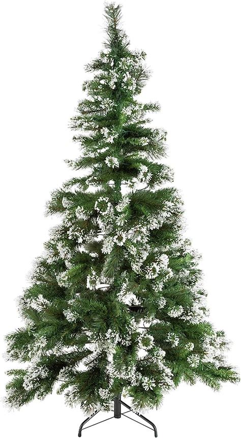 Xmas Home 6ft Pre Lit Snow Tipped Christmas Tree Green Uk