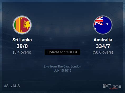 Sri Lanka Vs Australia Live Score Over Match 20 Odi 1 5 Updates