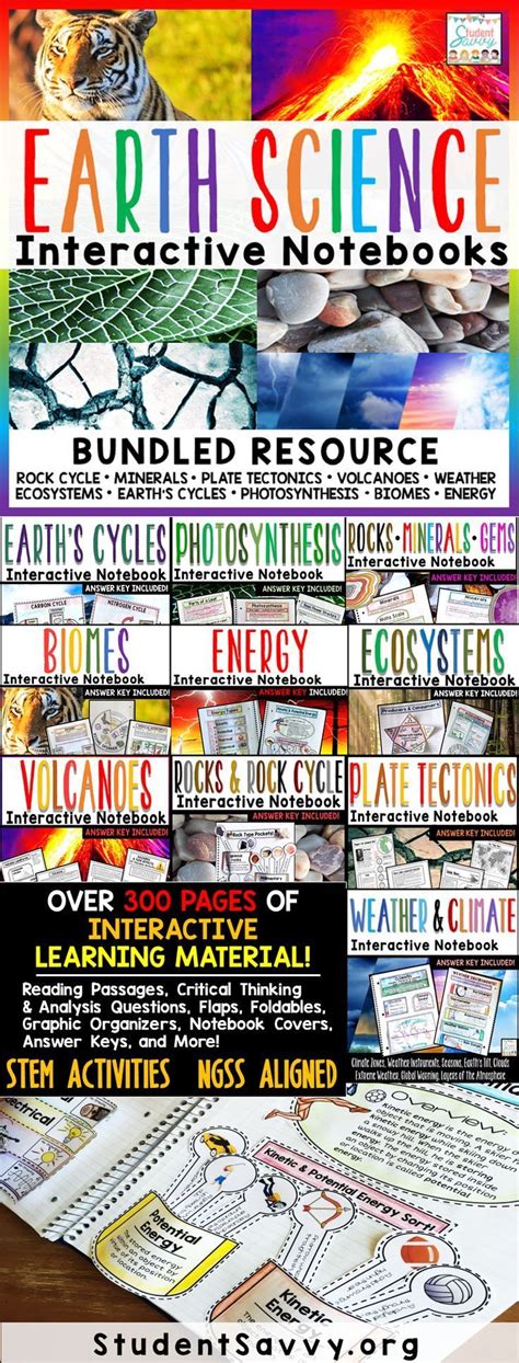 Earth Science And Space Interactive Notebooks Worksheets Activities 5th