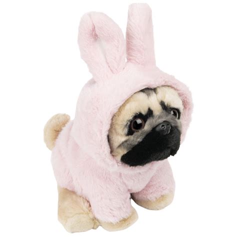 Gund Doug The Pug Fuzzy Pink Bunny Hoodie Doug 9 Inch Plush Stuffed