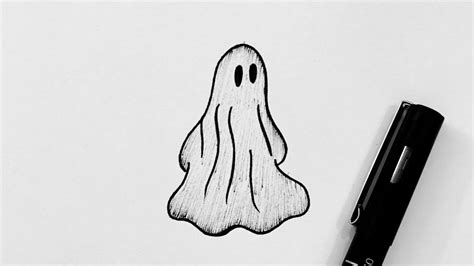 Easy Ghost Drawing How To Draw A Ghost Step By Step Kids Drawing