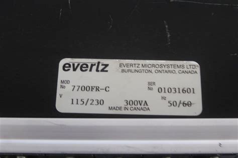 Evertz 7700fr C Multiframe Empty W 2 Power Supplies Ebay
