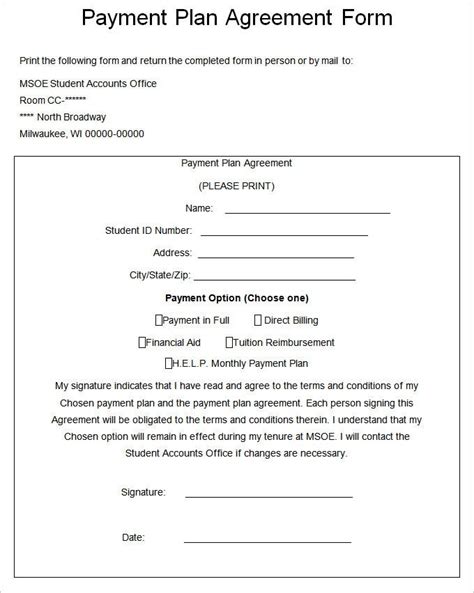 Payment Plan Agreement Template 21 Free Word Pdf Documents Download