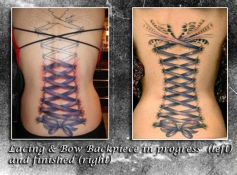 Get Laced Corset Lacing Ribbon And Bow Tattoos Tatring