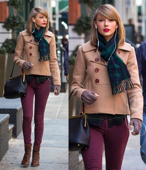 Equestrian Taylor Swift Wears Camel Ulla Johnson Peacoat With Jeans