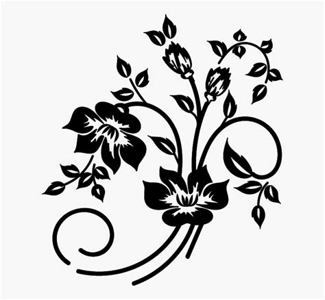 Black And White Flowers Png Clip Art Library