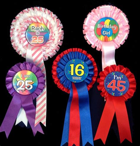 Personalised Happy Birthday Rosettes For Girls And Boys Mypartywear