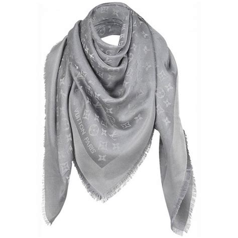 Louis Vuitton Monogram Scarf Grey Silk Ref81655 Joli Closet