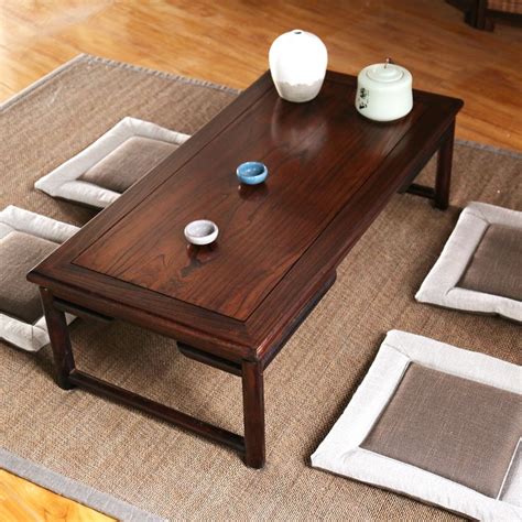 Japanese Rectangular Elm Wood Tea Table Viola Shopping