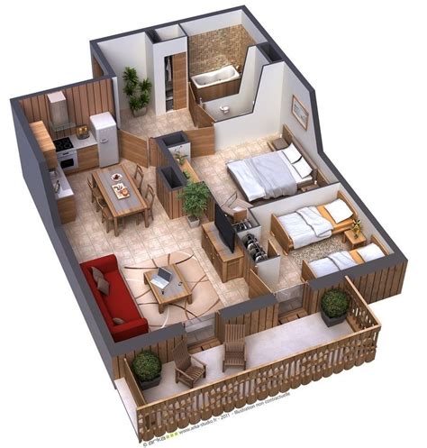 Amazing 3d Floor Plan Design Ideas In 2020 3d House Plans Home