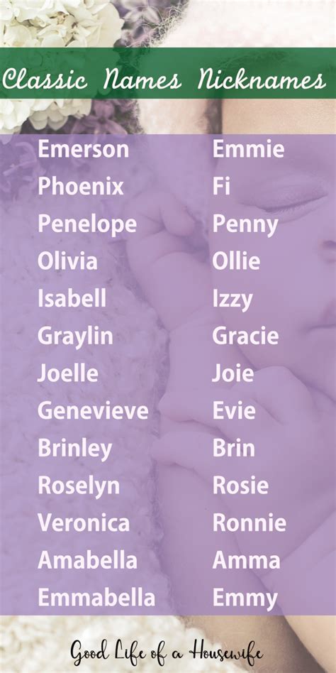 Classic Girl Names With Cool Nicknames Good Life Of A