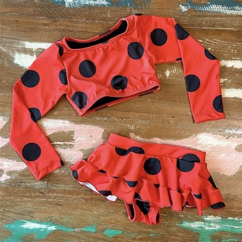 Biquini Infantil Cropped Ladybug Pequelucci