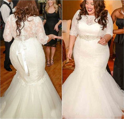 Looking for the perfect long sleeve wedding dress in plus sizes? Gorgeous Half Sleeves Mermaid Wedding Dresses 2016 New ...