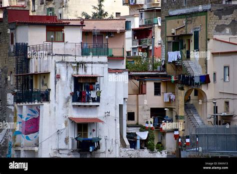 Homes In Ercolano A Poor Suburb Of Naples Italy Showing Living