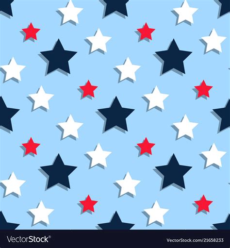Red White Blue Stars On A Blue Background Vector Image