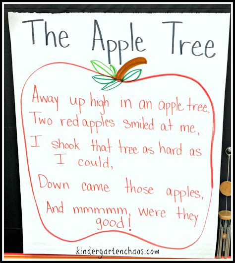The Apple Tree Poem Kindergarten Chaos