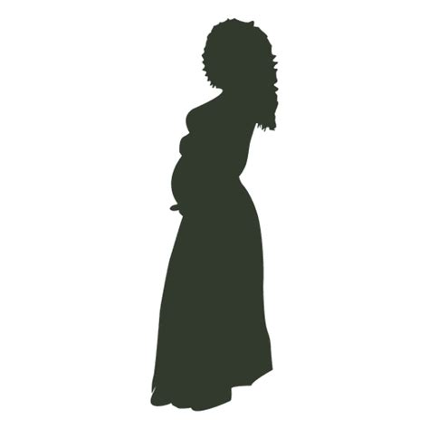Pregnant Woman Silhouette Curly Transparent PNG SVG Vector File