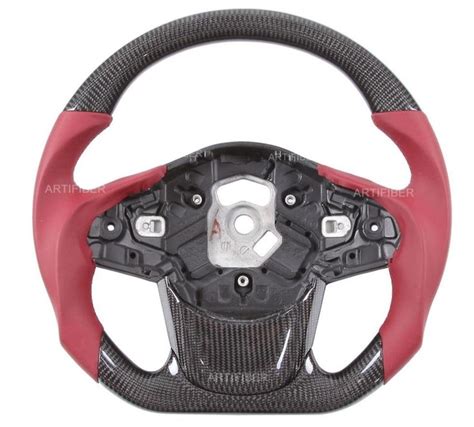 Carbon Fiber Steering Wheel Red Leather Supra A90 Mk5