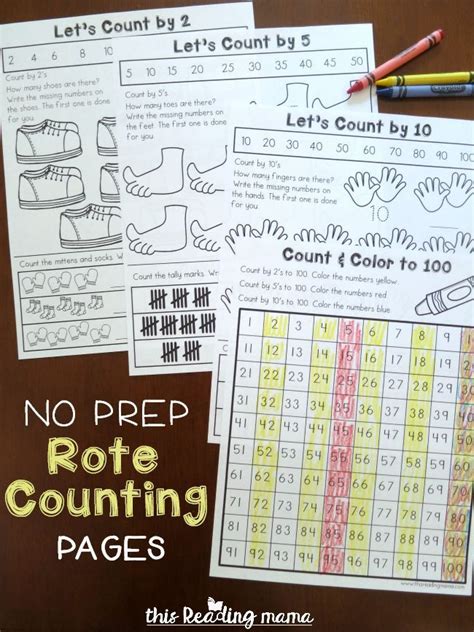 No Prep Rote Counting Pages {2, 5, 10} - This Reading Mama | Rote